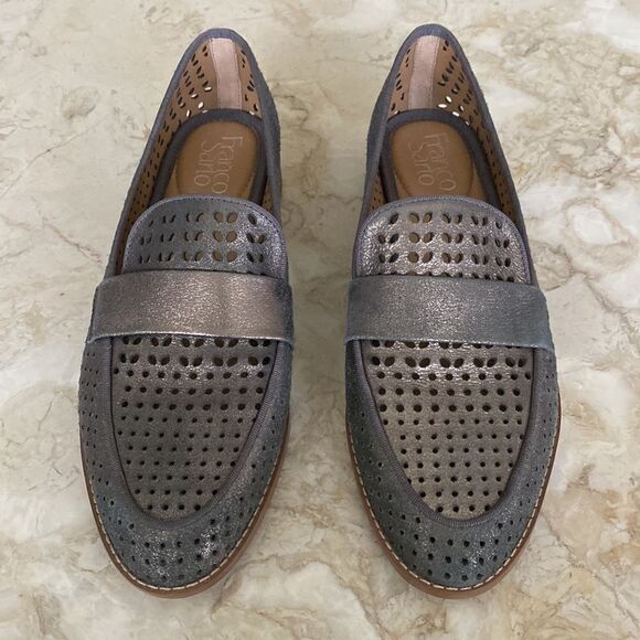 NWT! Franco Sarto Women's Hudley2 Loafer Dark Grey Metallic Classic Comfort - Picture 4 of 8